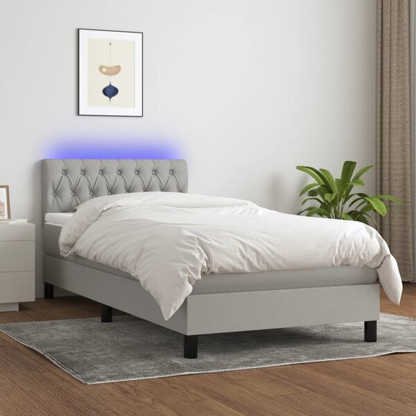 LED-es Ágy - Rugós Matraccal - 100x200 cm