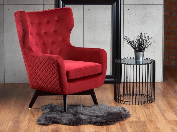 Fotel Houston 836, Kárpit, 103x75x83cm, Fekete, Piros