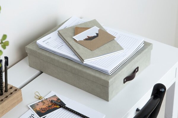 Oskar bézs tárolódoboz - Bigso Box of Sweden