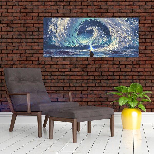 Kép - Illusztráció egy lándzsás fiúról (120x50 cm)