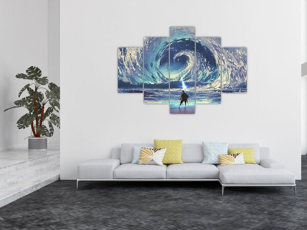 Kép - Illusztráció egy lándzsás fiúról (150x105 cm)