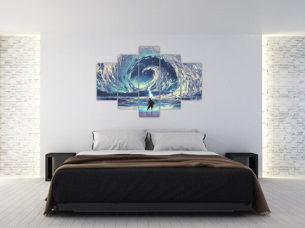 Kép - Illusztráció egy lándzsás fiúról (150x105 cm)