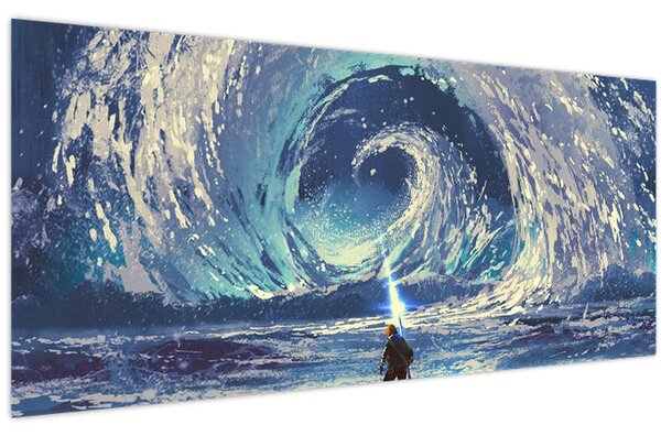 Kép - Illusztráció egy lándzsás fiúról (120x50 cm)