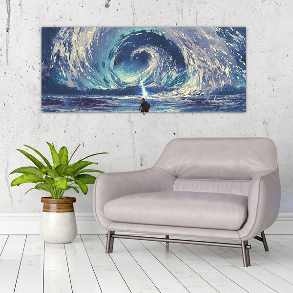 Kép - Illusztráció egy lándzsás fiúról (120x50 cm)