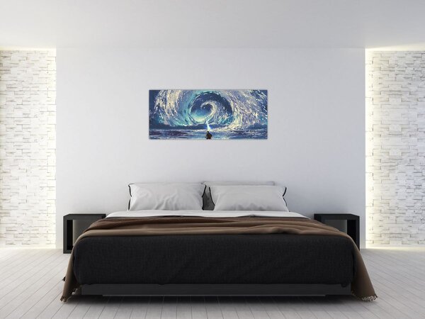 Kép - Illusztráció egy lándzsás fiúról (120x50 cm)
