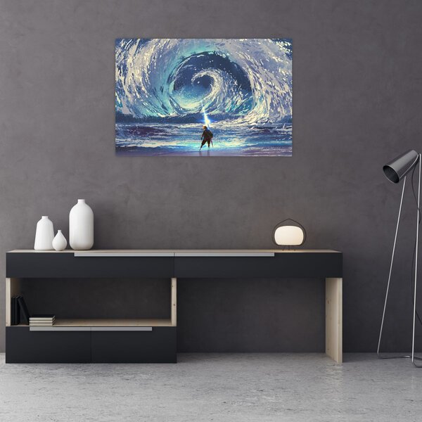 Kép - Illusztráció egy lándzsás fiúról (90x60 cm)