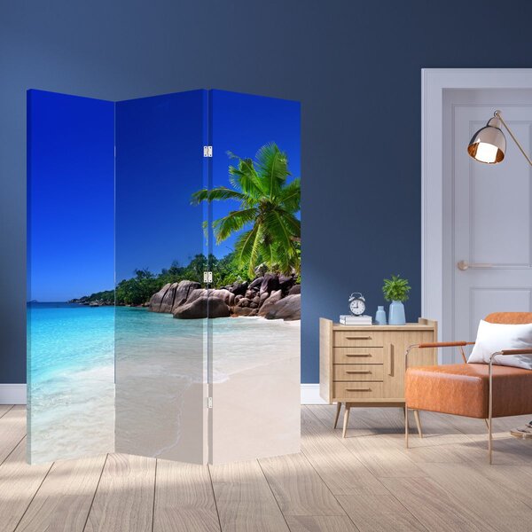 Paraván - Strand a Praslin szigeten (126x170 cm)