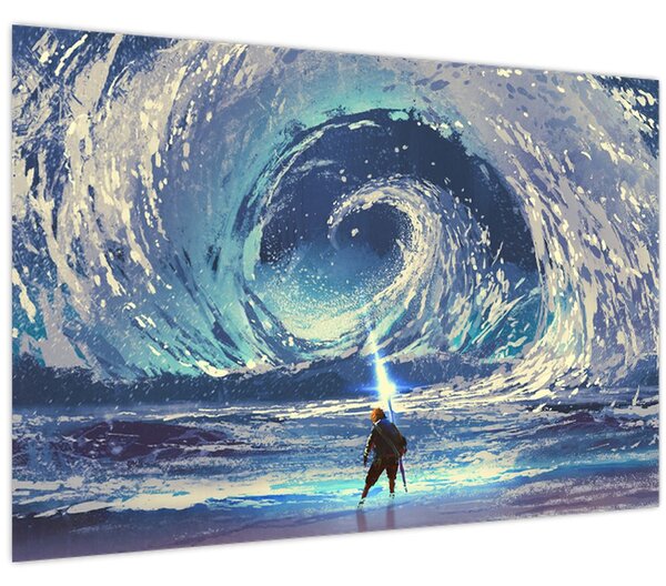 Kép - Illusztráció egy lándzsás fiúról (90x60 cm)