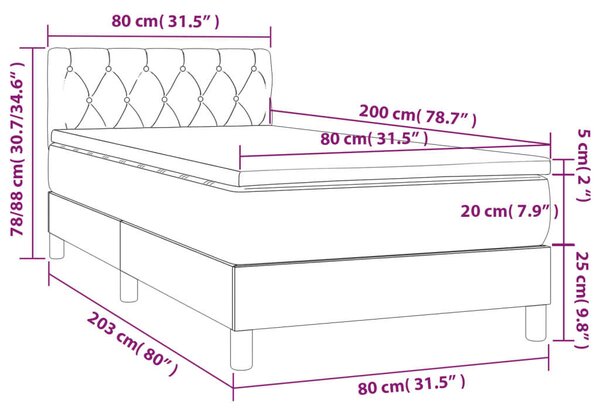 Modern LED-es Ágy - 80x200 cm