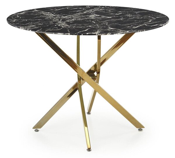 Asztal Houston 1538, 75cm, Aranysárga, Fekete márvány