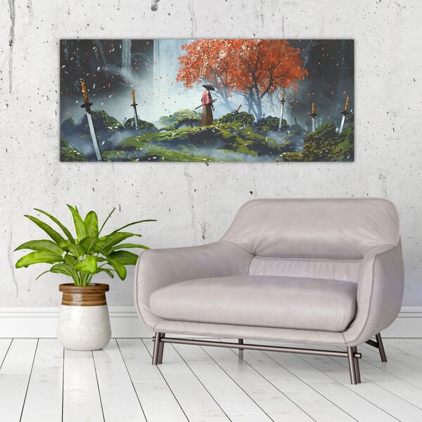 Kép - A kardok kertjének illusztrációja (120x50 cm)
