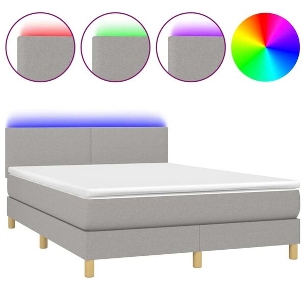 VIDAXL LED-es Rugós Ágy - 140x200 cm