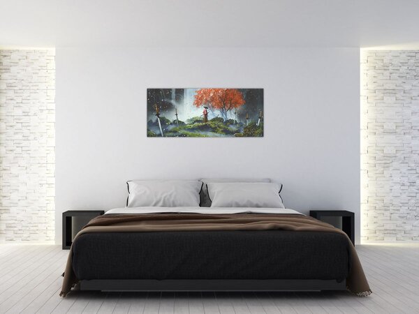 Kép - A kardok kertjének illusztrációja (120x50 cm)