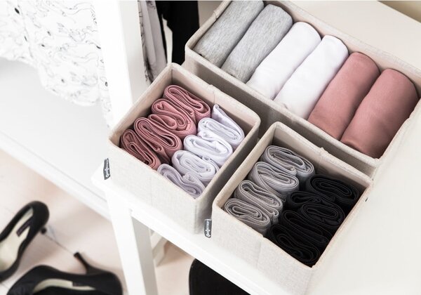 Drawer 3 db-os bézs rendszerező szett - Bigso Box of Sweden