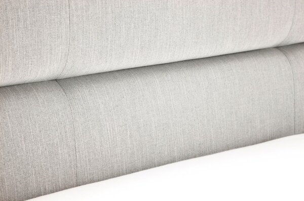 Világosszürke kárpitozott ágyneműtartós franciaágy ágyráccsal 160x200 cm Lotte – Meise Möbel