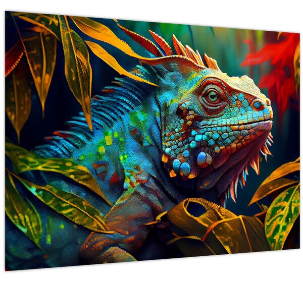 Kép - Színes leguán (70x50 cm)