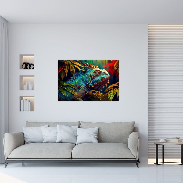 Kép - Színes leguán (90x60 cm)