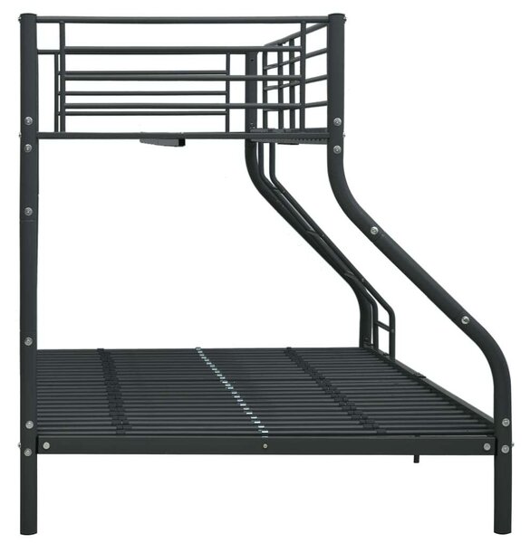 Vidaxl fém emeleteságy-keret 140 x 200 cm / 90 x 200 cm, fekete