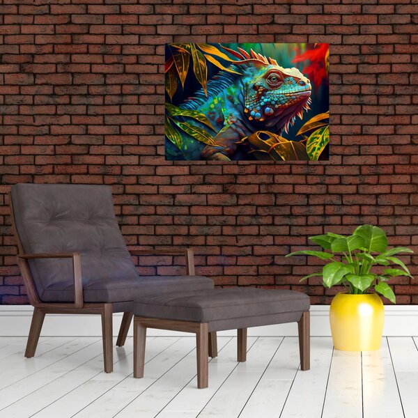 Kép - Színes leguán (70x50 cm)