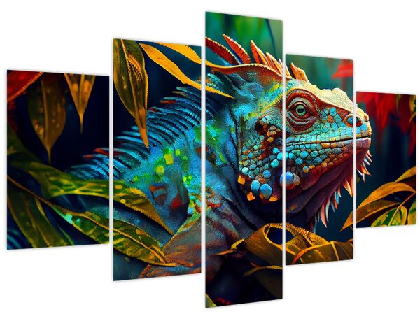 Kép - Színes leguán (150x105 cm)