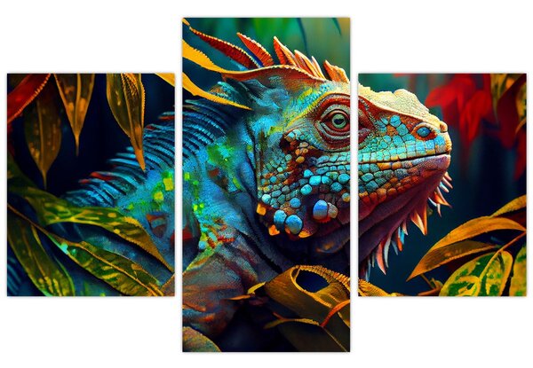 Kép - Színes leguán (90x60 cm)