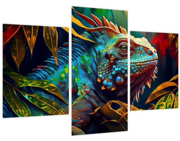 Kép - Színes leguán (90x60 cm)