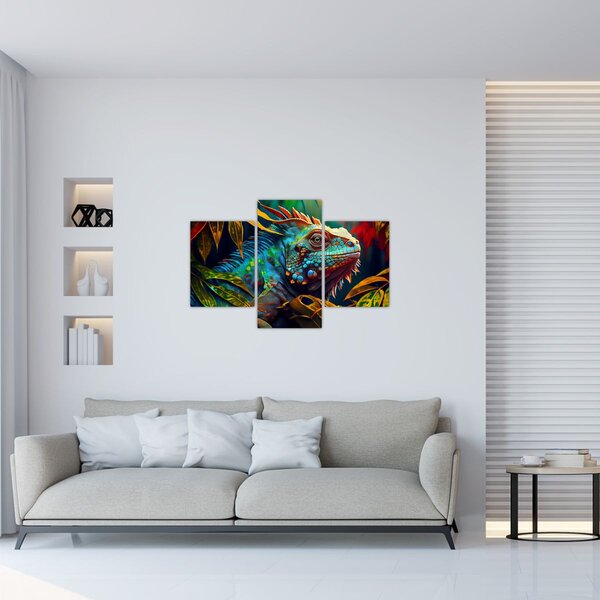 Kép - Színes leguán (90x60 cm)
