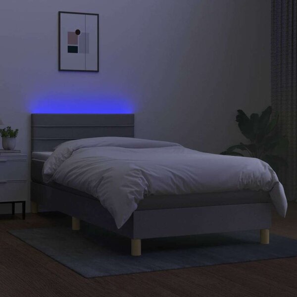 VidaXL LED-es Ágy - Rugós Matraccal - 80x200 cm