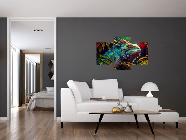 Kép - Színes leguán (90x60 cm)