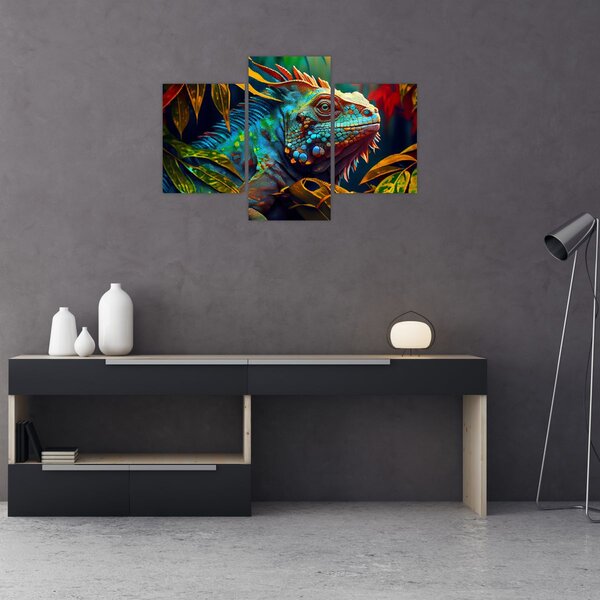 Kép - Színes leguán (90x60 cm)