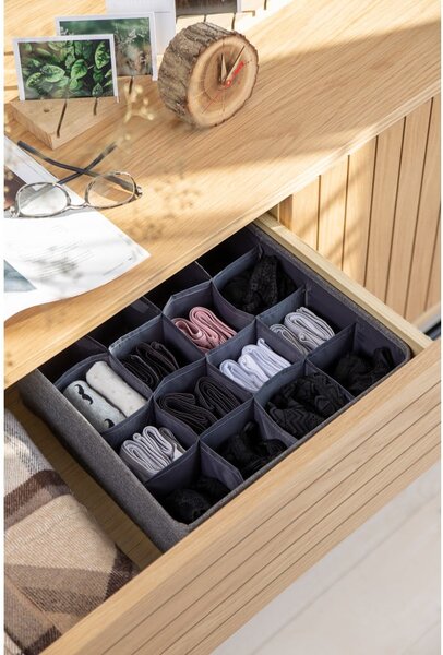 Drawer szürke fiókrendszerező 16 rekesszel - Bigso Box of Sweden