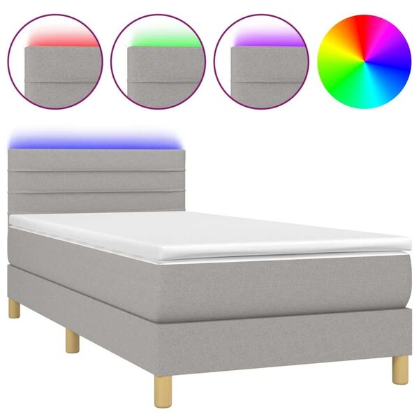VidaXL LED-es Ágy - Rugós Matraccal - 80x200 cm
