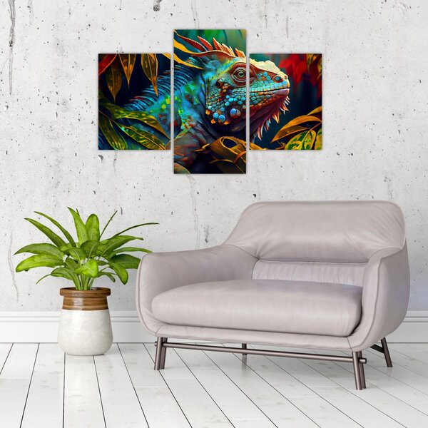 Kép - Színes leguán (90x60 cm)