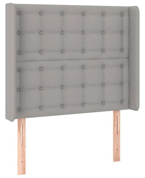 Zsebrugós Ágy Matraccal - Világosszürke Szövet - 100x200 cm