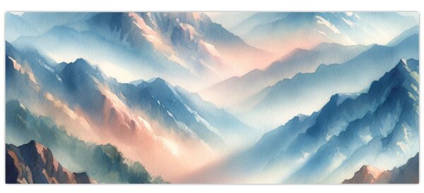Kép - Akvarell hegyek (120x50 cm)