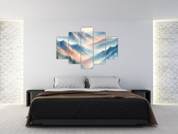 Kép - Akvarell hegyek (150x105 cm)
