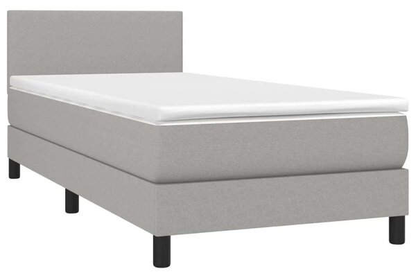 LED-es Ágy - Rugós - Szövet - 100x200 cm