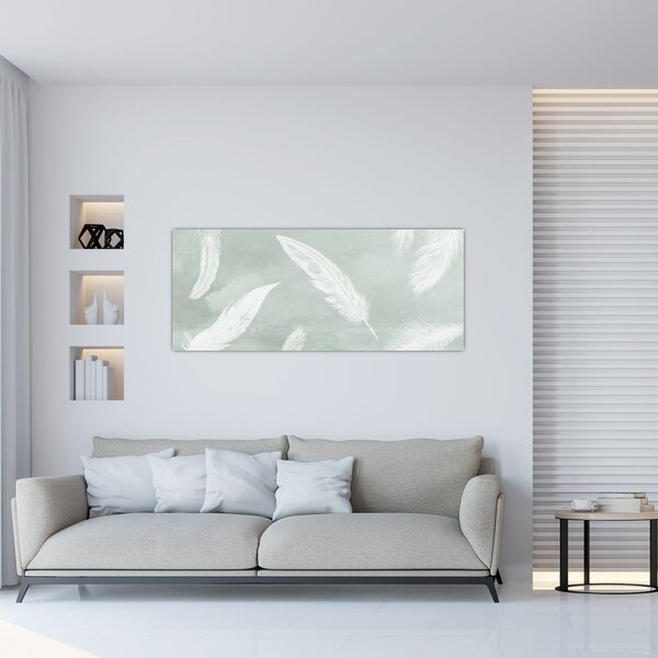 Kép - Fehér tollak (120x50 cm)