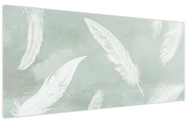 Kép - Fehér tollak (120x50 cm)