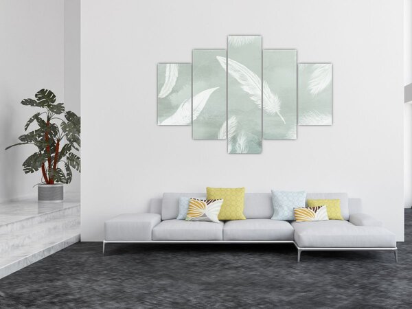 Kép - Fehér tollak (150x105 cm)