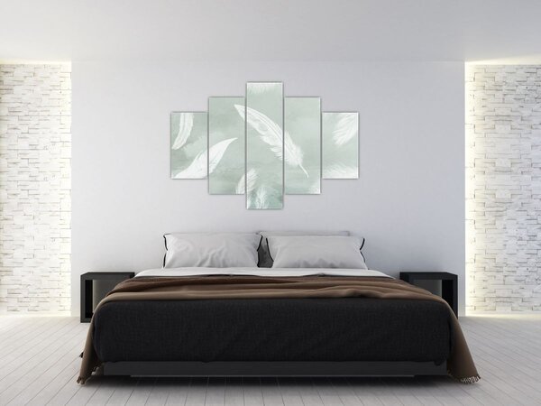Kép - Fehér tollak (150x105 cm)