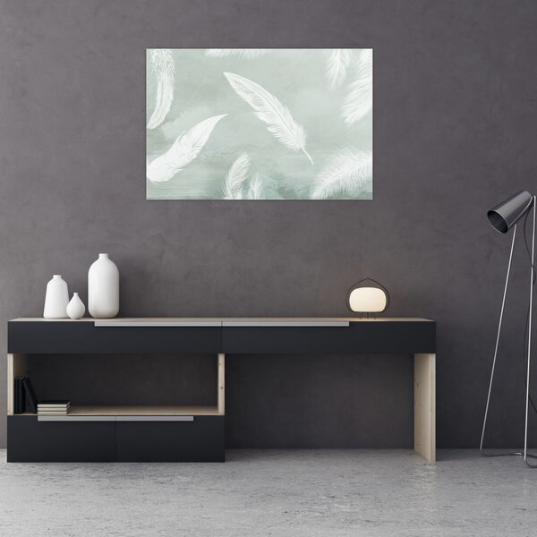 Kép - Fehér tollak (90x60 cm)