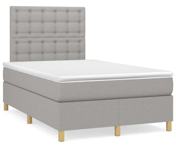 Szövet Ágy Matraccal - 120x200 cm - Világosszürke