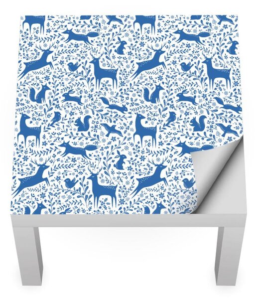 IKEA LACK asztal bútormatrica - kék erdei állatok