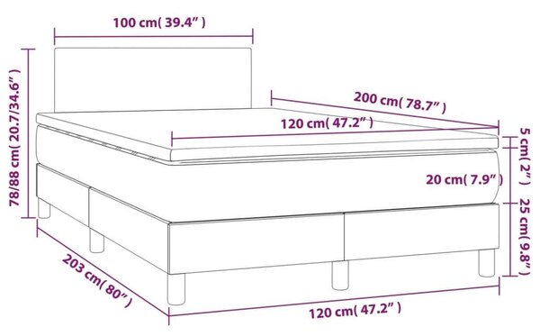 VIDAXL - Fehér Műbőr Ágy - Rugós Matraccal - 120x200 cm