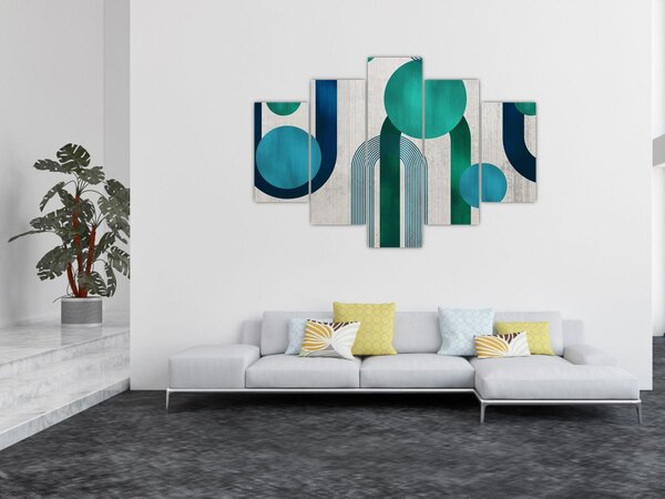 Kép - Vonalak és kör alakzatok (150x105 cm)