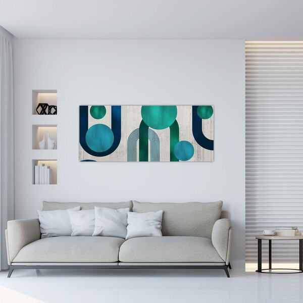 Kép - Vonalak és kör alakzatok (120x50 cm)
