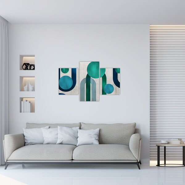 Kép - Vonalak és kör alakzatok (90x60 cm)