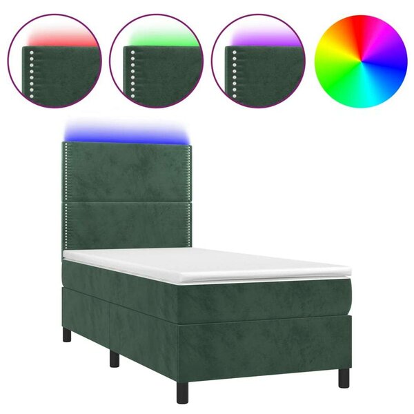 VIDAXL - Bársony Ágy LED-del - 100x200 cm