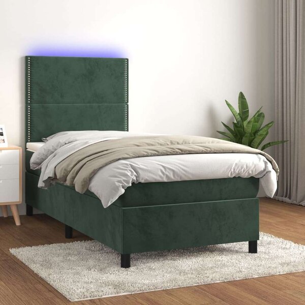 VIDAXL - Bársony Ágy LED-del - 100x200 cm